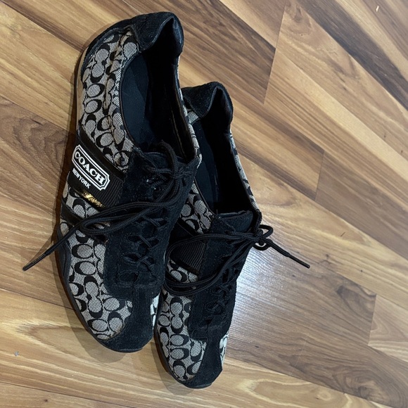 Coach Women's Black and Cream Patterned Sneakers - Picture 2 of 3